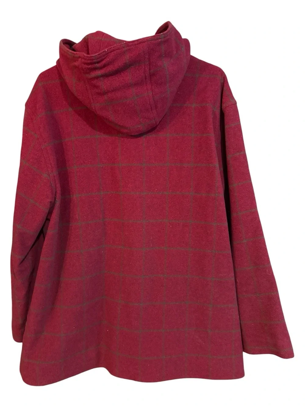 L.L. Bean Vintage Women’s Red Plaid Hooded Wool Blend Jacket